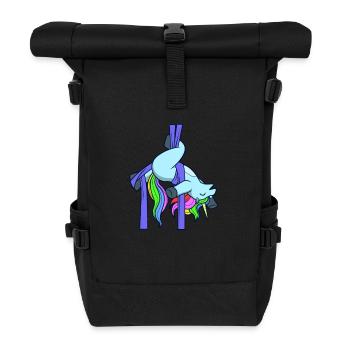 Aerial Silk Unicorn - Roll Top Backpack - black - Front