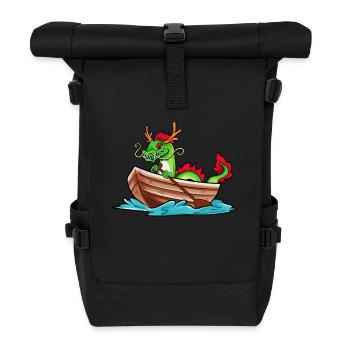 Dragon chinois en bateau - Dragon Boat - Sac à dos roll top - noir - Devant