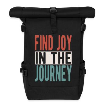 Trouvez de la joie dans le voyage - Sac à dos roll top - noir - Devant