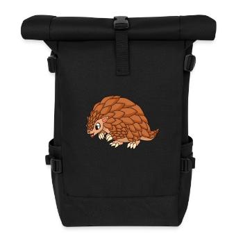 Kawaii Pangolin - Rolltop Rucksack - Schwarz - Vorne