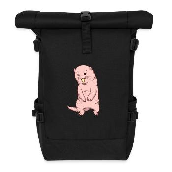 Kawaii naked mole rat - Roll Top Backpack - black - Front