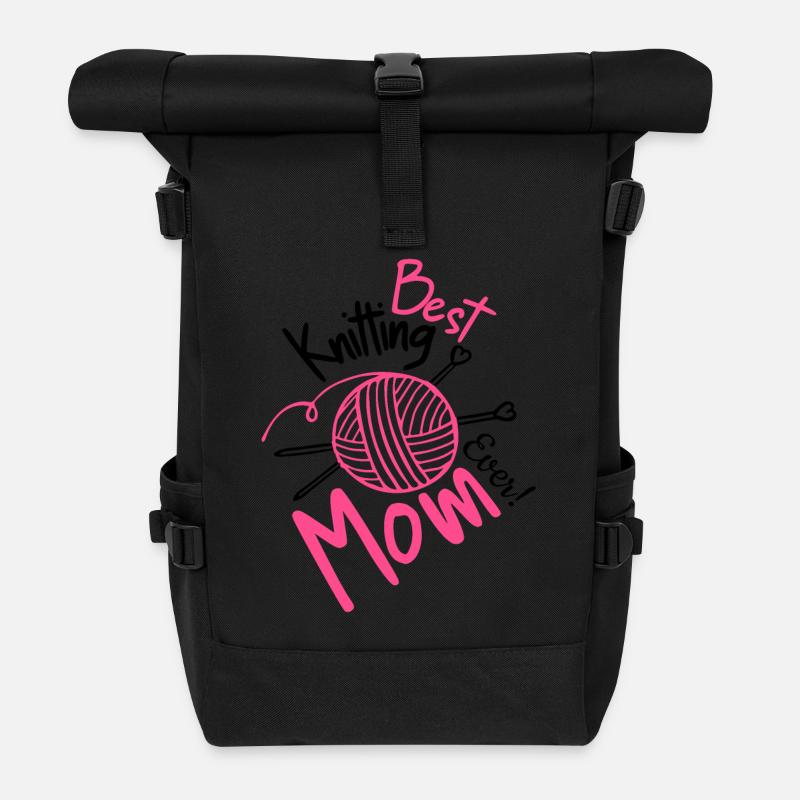 Beste Strickmutter aller Zeiten - Rolltop Rucksack - Schwarz