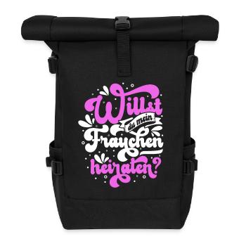 Willst du mein Frauchen heiraten? - Rolltop Rucksack - Schwarz - Vorne