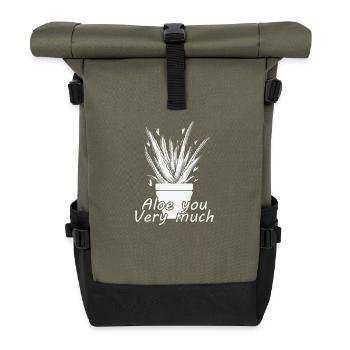 Aloe you Very much Aloe Vera medicinal plant - Roll Top Backpack - olive/black - Front