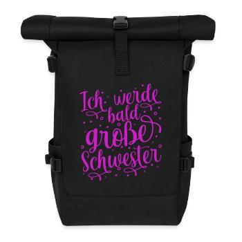 Ich werde große Schwester - Rolltop Rucksack - Schwarz - Vorne