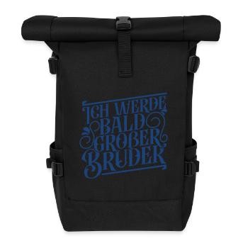 Ich werde bald großer Bruder - Rolltop Rucksack - Schwarz - Vorne