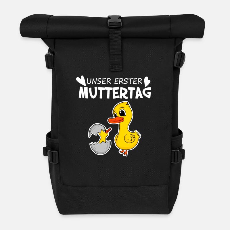 Muttertag - erster Muttertag Geschenk - Rolltop Rucksack - Schwarz