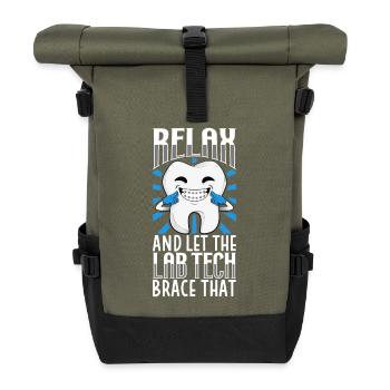 Fabrication d’appareils orthodontiques - Technicien dentaire - Sac à dos roll top - olive/noir - Devant