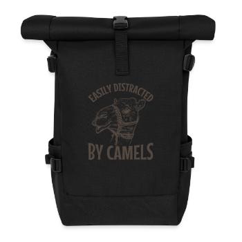 Easily Distracted by Camels Dromedar - Roll Top Backpack - black - Front