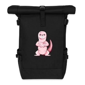 Cartoon naked mole rat - Roll Top Backpack - black - Front