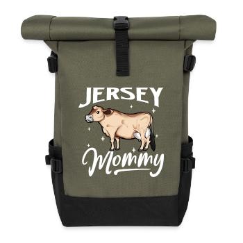 Jersey Maman - Jersey Vache - Sac à dos roll top - olive/noir - Devant