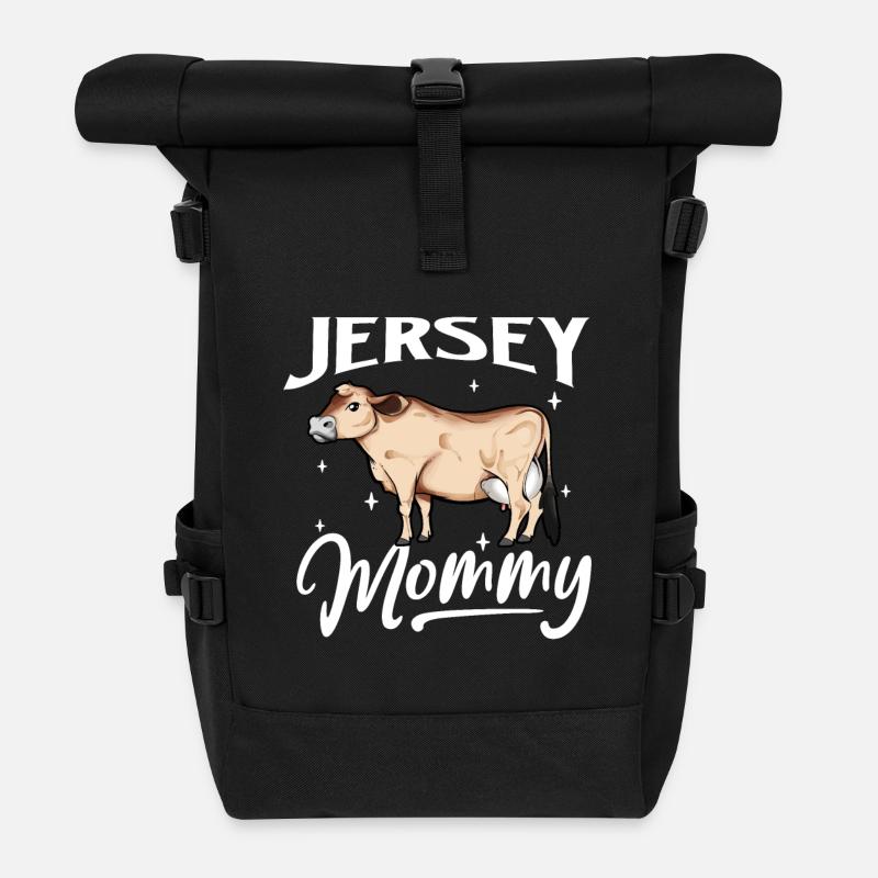 Jersey Mommy - Jersey Rind - Rolltop Rucksack - Schwarz