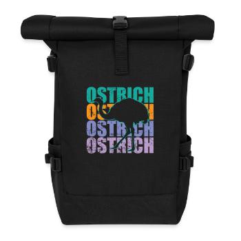 Ostrich ostrich ratite large bird - Roll Top Backpack - black - Front