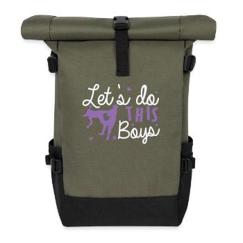 Let's do this Boys Show Ring - Roll Top Backpack - olive/black - Front