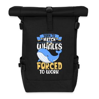 Born to Whale Watching - Whale Watching - Roll Top Backpack - black - Front
