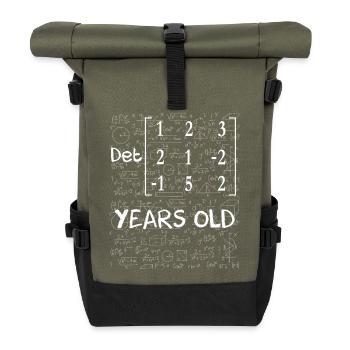41. Geburtstag 41 Jahre Matrixdeterminante - Rolltop Rucksack - Olive/Schwarz - Vorne