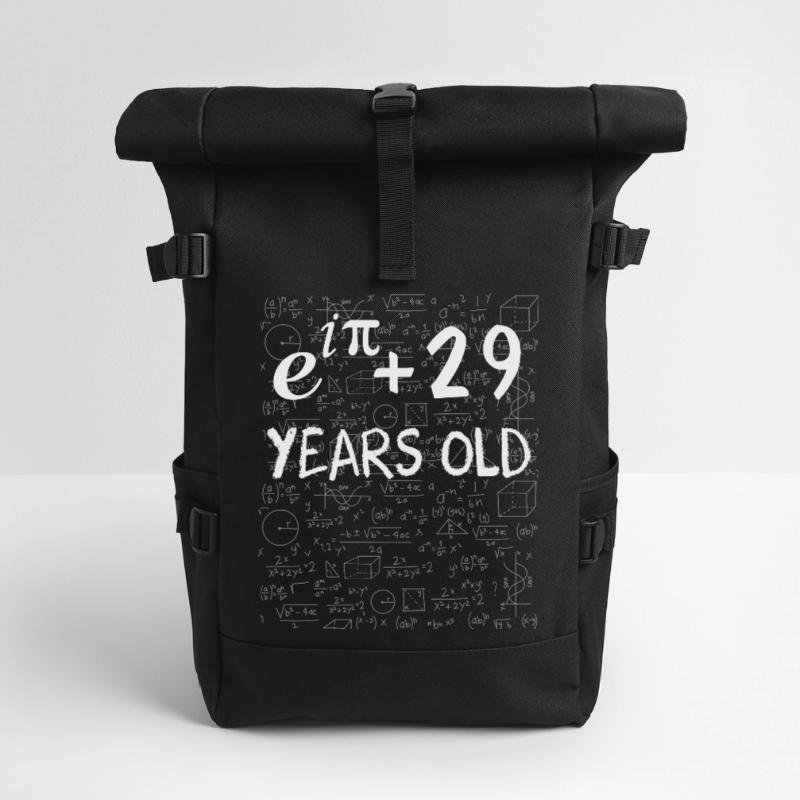 28th birthday 28 years old Euler Identity math Roll Top Backpack