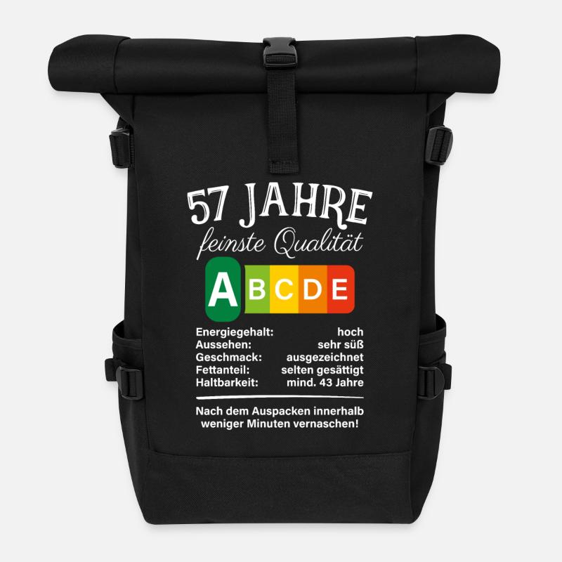 57 Jahre Feinste Qualität Geschenk 57. Geburtstag - Rolltop Rucksack - Schwarz