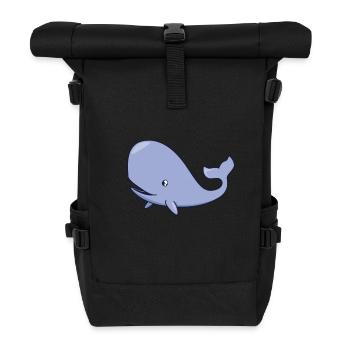 Kawaii Wal - Pottwal - Rolltop Rucksack - Schwarz - Vorne