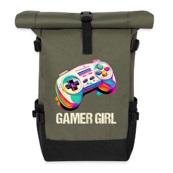 Gaming Console PC Gamer Girl Gamer Girl - Roll Top Backpack - olive/black - Front