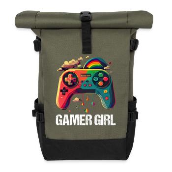 Gaming Console PC Gamer Girl Gamer Girl - Roll Top Backpack - olive/black - Front
