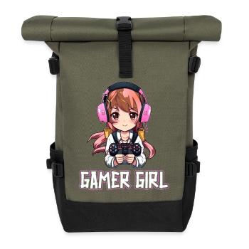 Gaming Console PC Gamer Girl Gamer Girl - Roll Top Backpack - olive/black - Front