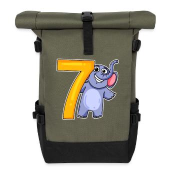 sieben - 7 - Rolltop Rucksack - Olive/Schwarz - Vorne
