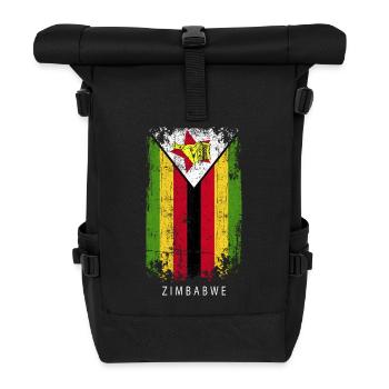 Souvenir avec le drapeau du Zimbabwe - Sac à dos roll top - noir - Devant