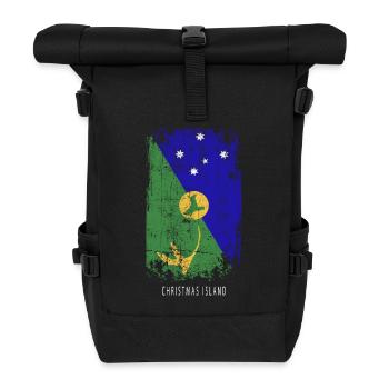 Souvenir with the country flag of Christmas Island - Roll Top Backpack - black - Front
