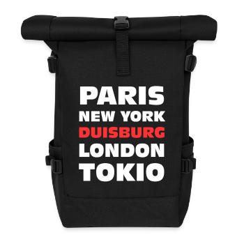 Duisburg NRW funny city design - Roll Top Backpack - black - Front
