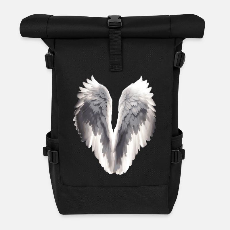 Ailes d’ange - Sac à dos roll top - noir