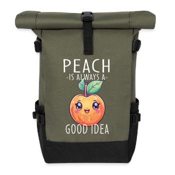 Peach Kawaii - Roll Top Backpack - olive/black - Front