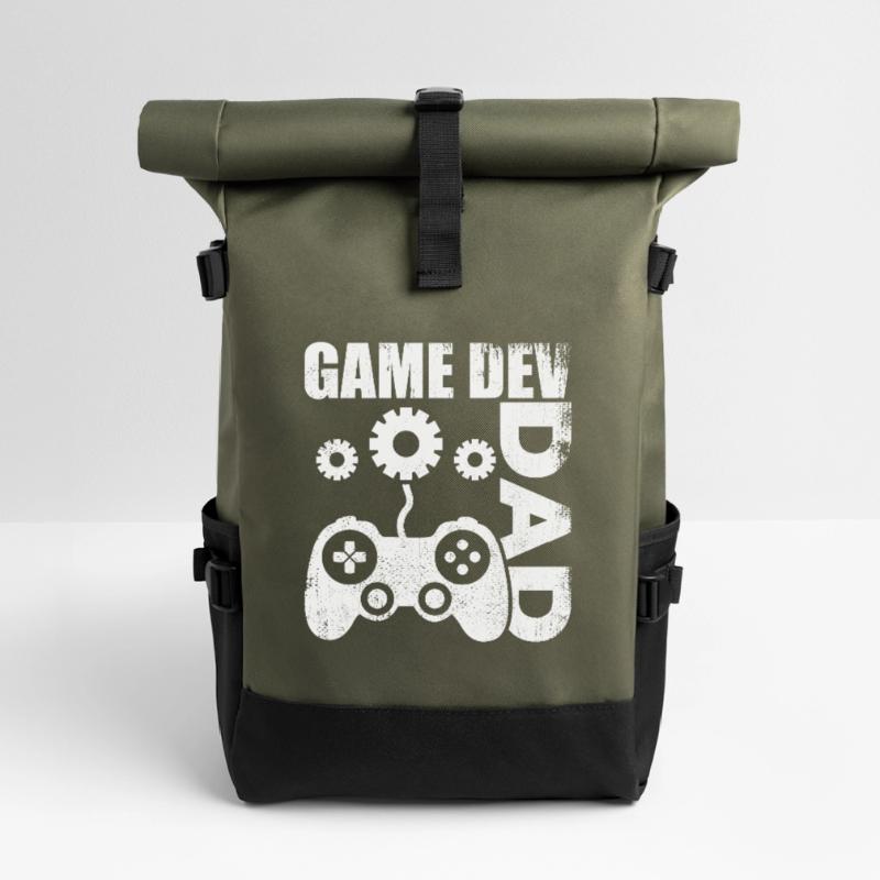 Game Developer Dad Roll Top Backpack