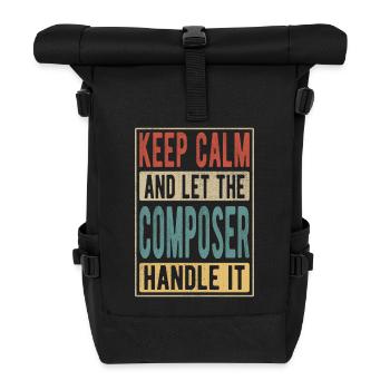 Komponist Retro Geschenk - Rolltop Rucksack - Schwarz - Vorne