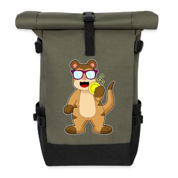 Meerkat Gold Coin - Roll Top Backpack - olive/black - Front