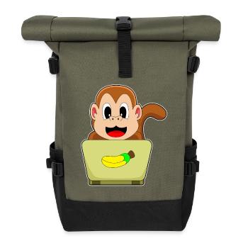 Affe Laptop - Rolltop Rucksack - Olive/Schwarz - Vorne