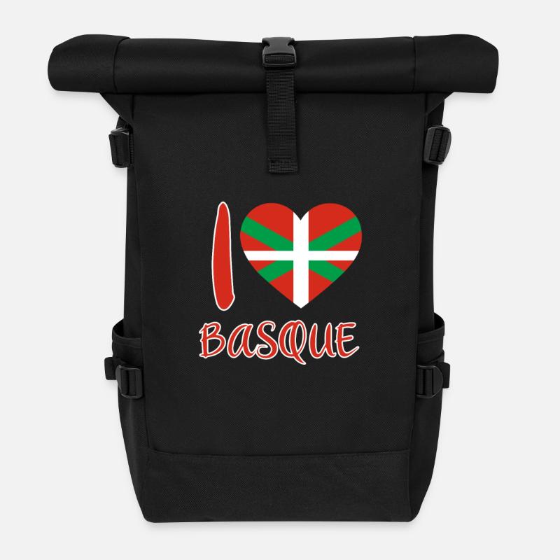 Pays Basque Drapeau Basque - Sac à dos roll top - noir