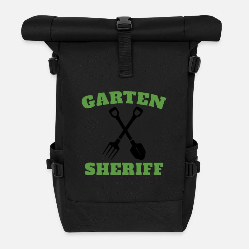 Gärtner Hobbygärtner Landschaftsbau Garten Sheriff - Rolltop Rucksack - Schwarz