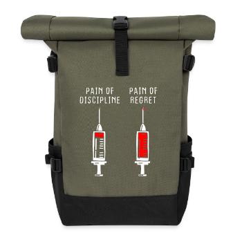 Pain Of Discipline Regret Discipline Fitness Success - Roll Top Backpack - olive/black - Front