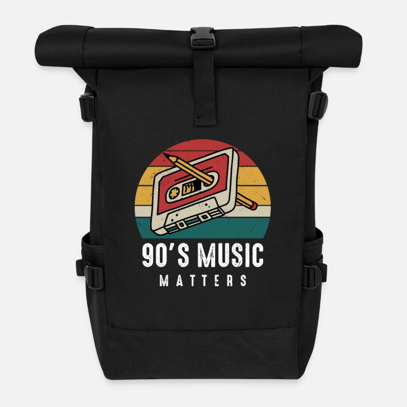 90s Music Matters-Musik Geschenkidee-Party Apparel - Rolltop Rucksack - Schwarz
