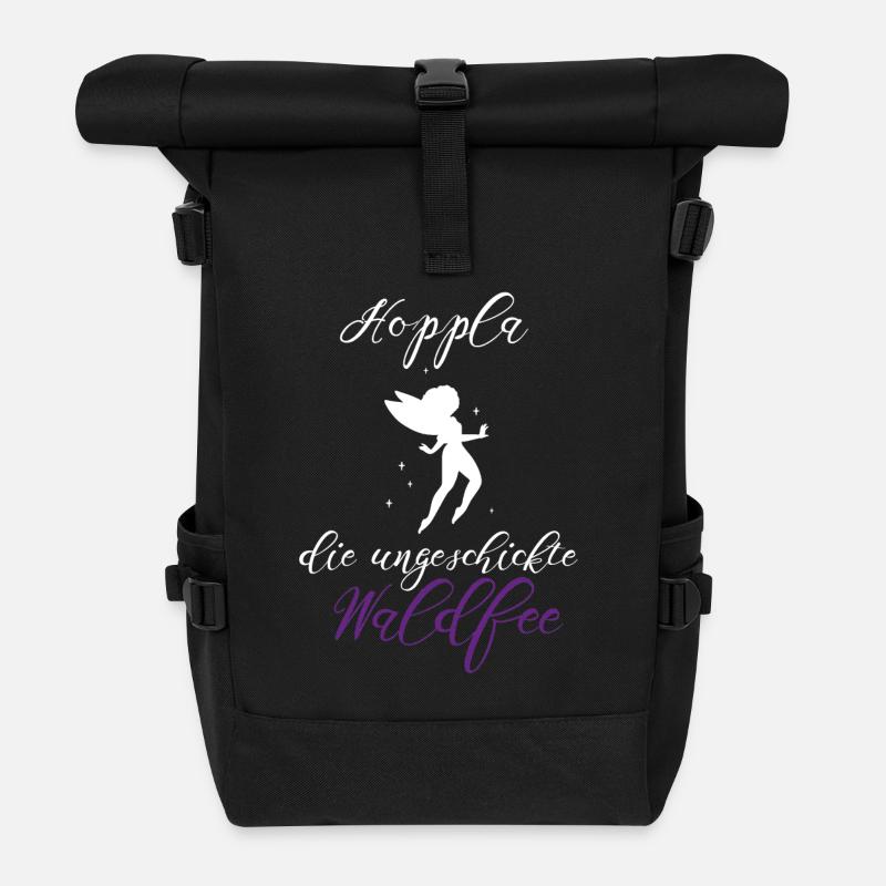 Waldfee Waldelf ungeschickt lustiger Spruch - Rolltop Rucksack - Schwarz