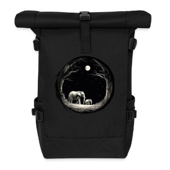Elphant Mama Frauen - Rolltop Rucksack - Schwarz - Vorne