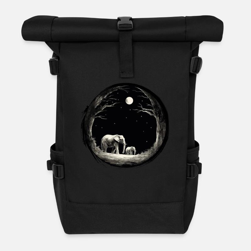 Elphant Mama Frauen - Rolltop Rucksack - Schwarz
