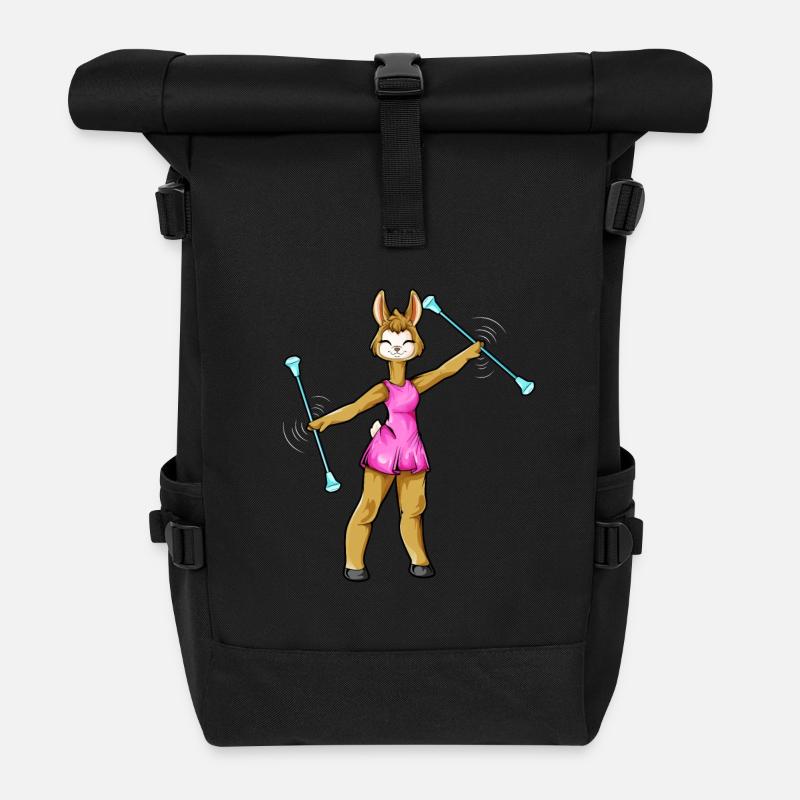 Lama virevoltant - Sac à dos roll top - noir
