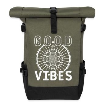 Good wheel - good vibes - Rolltop Rucksack - Olive/Schwarz - Vorne