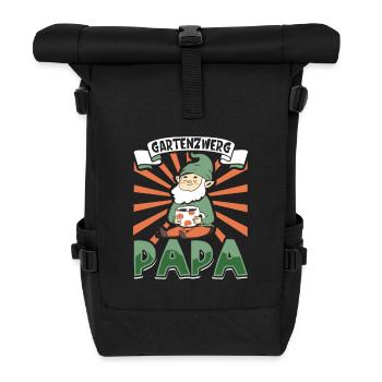 Gartenzwerg Papa - Rolltop Rucksack - Schwarz - Vorne