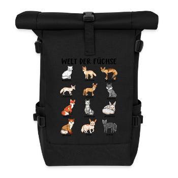 Verschiedene Fuchsarten - Welt der Füchse - Rolltop Rucksack - Schwarz - Vorne
