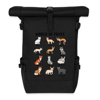 World of Foxes - Fox species - Roll Top Backpack - black - Front