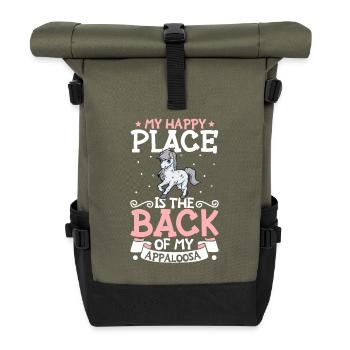My favorite place - Appaloosa - Roll Top Backpack - olive/black - Front
