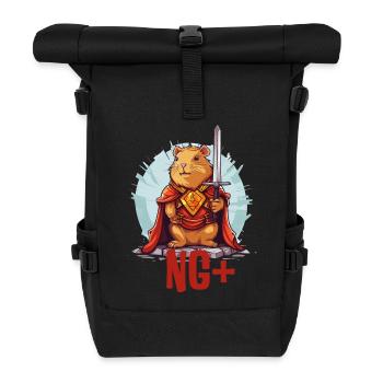Capybara Warrior NG+ – Level Up RPG Design - Roll Top Backpack - black - Front